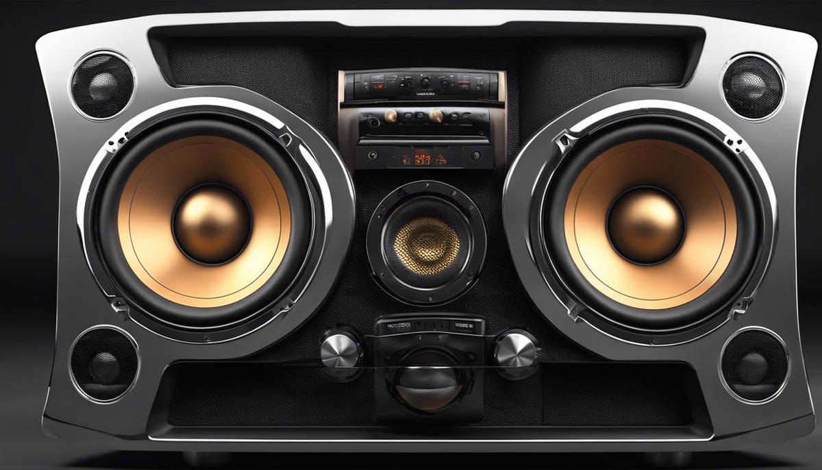 Image of a car audio system with multiple speakers
