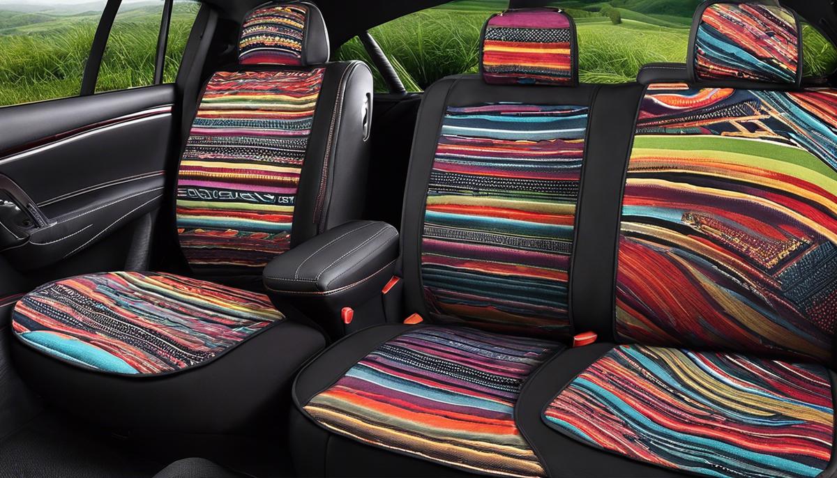 Housses de siège colorées aux motifs modernes pour ajouter une touche de panache à l'intérieur de la voiture tout en offrant un confort ultime